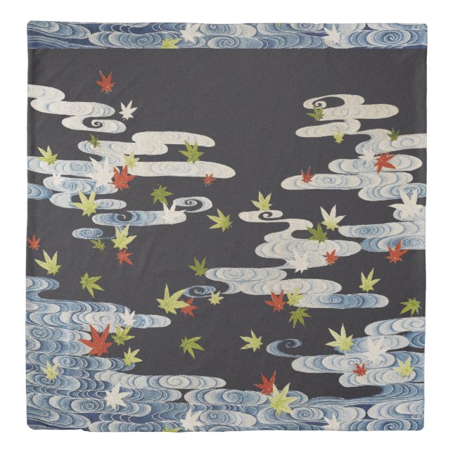 DANCE KIMONO,RUNNING WATER,FALLING LEAVES Floral Duvet Cover (Front)