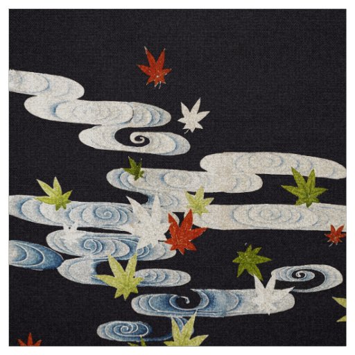 DANCE KIMONO,RUNNING WATER,FALLING LEAVES Floral Fabric