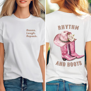Dance, Laugh, Repeat, Rhythm and Boots Tri-Blend Shirt