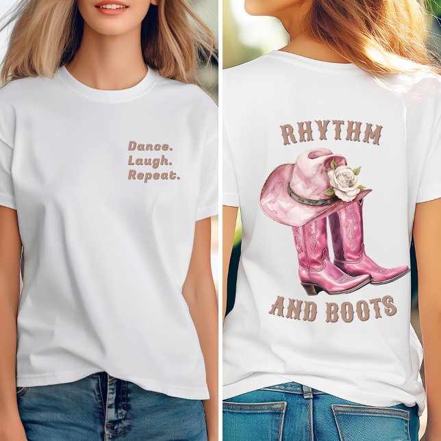 Dance, Laugh, Repeat, Rhythm and Boots  Tri-Blend Shirt (Creator Uploaded)