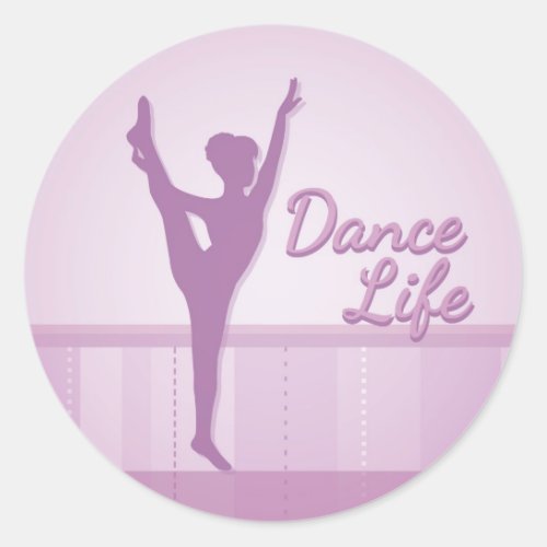 Dance Life Ballerina _ Purple _ Classic Round Sticker