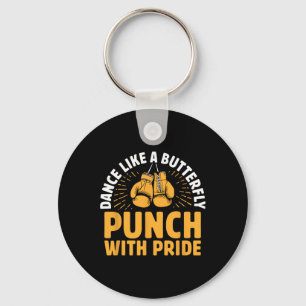 Dance Like A Butterfly Punch With Pride Boxer Spor Keychain