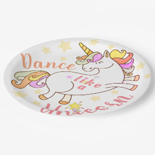 Dance like a Unicorn Fun and Cute Paper Plates