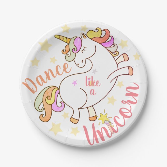 Dance like a Unicorn Personalized Paper Plates (Front)