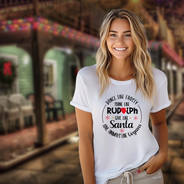 Dance like frosty, love animals like vegans T-Shirt (Creator Uploaded)