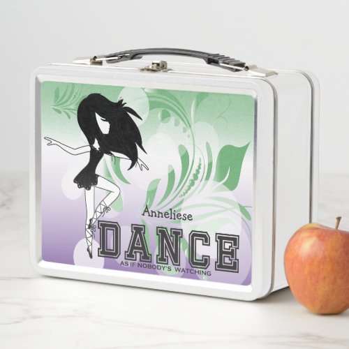 Dance Like No One is Watching Ballerina Metal Lunch Box