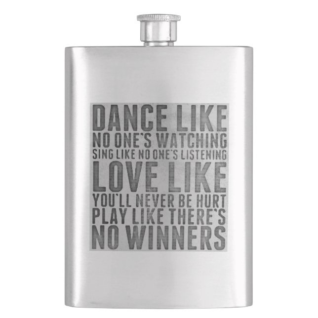 Dance Like No One's Watching Grunge Quote Flask (Front)