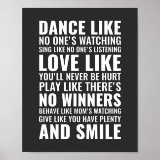 Dance like no one's watching | Inspirational Quote Poster