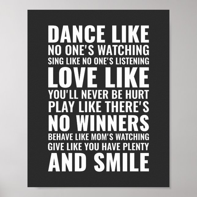 Dance like no one's watching | Inspirational Quote Poster (Front)
