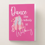 Dance like nobody is watching ballet shoes girly pocket folder<br><div class="desc">A fun and cool illustration of beautiful pink ballet shoes on faux gold polka dots that are framed by flowing calligraphy fonts that say, dance like nobody is watching. These are perfect for all ballerinas and little girls who want to become one. The background color may be changed to any...</div>