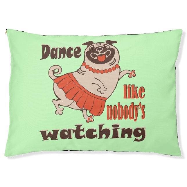 Dance like nobody is watching girly Pug Dog Pet Bed (Front)