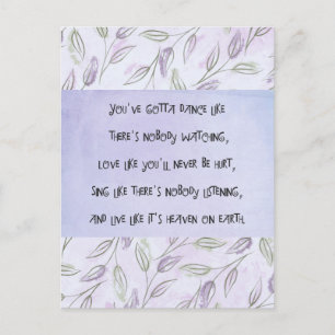 Dance like nobody is watching postcard