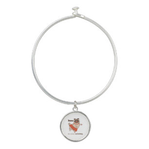 Dance like nobody is watching Pug Girl Bangle Bracelet