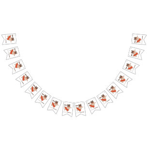 Dance like nobody is watching Pug Girl    Bunting Flags