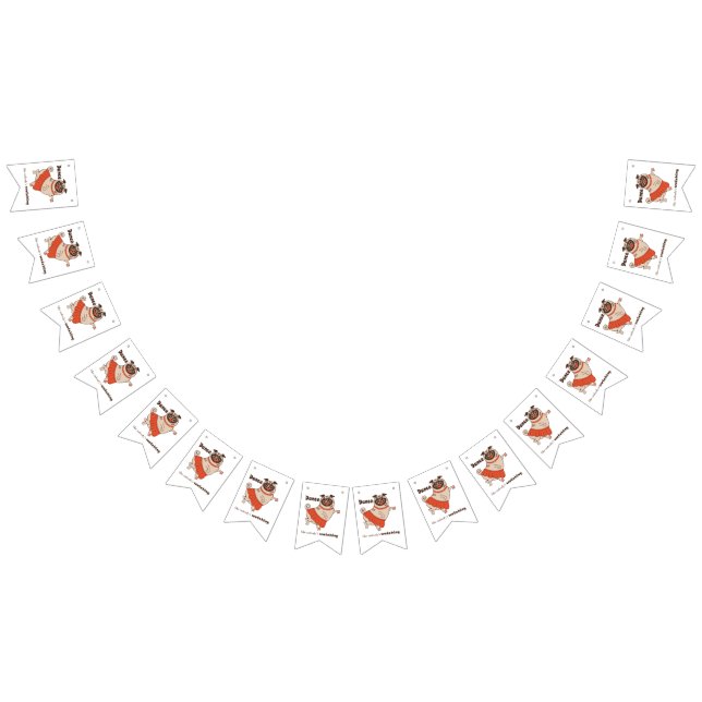 Dance like nobody is watching Pug Girl    Bunting Flags (All)