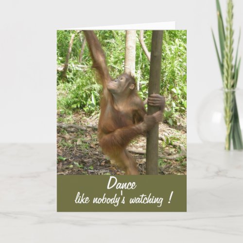 Dance Like Nobodys Watching Orangutan in Borneo  Card