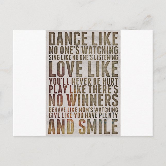 DANCE LIKE NOONES WATCHING motivational quote Postcard (Front)