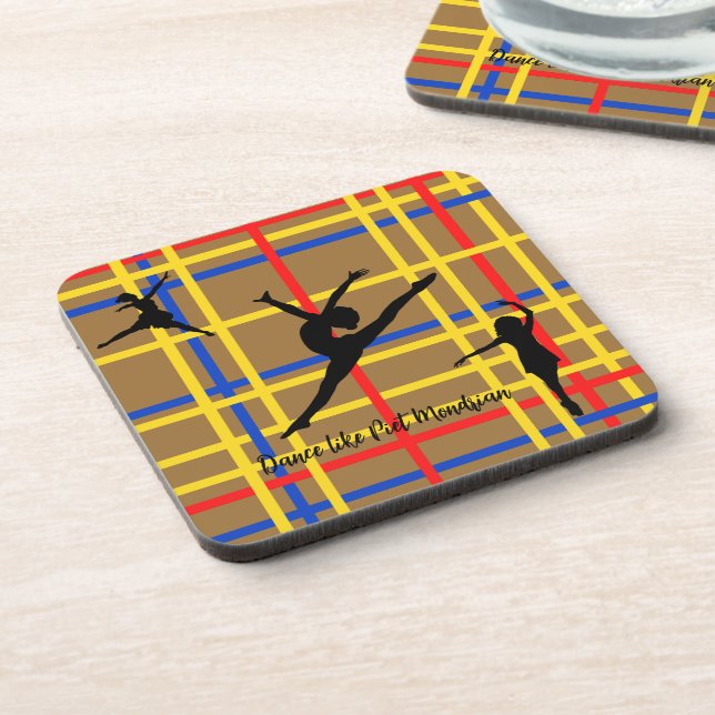 Dance like Piet Mondrian Modern Art  Beverage Coaster (Left Side)