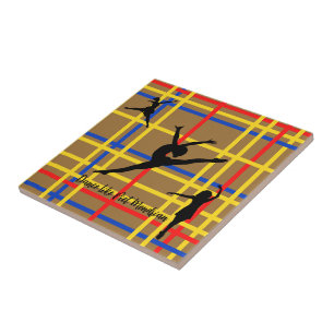 Dance like Piet Mondrian Modern Art  Ceramic Tile