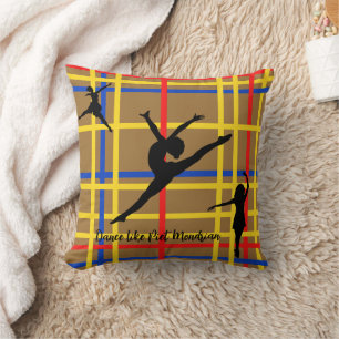 Dance like Piet Mondrian Modern Art Throw Pillow