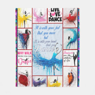 Dance live love dance colorful Ballet Dancing Ball Fleece Blanket