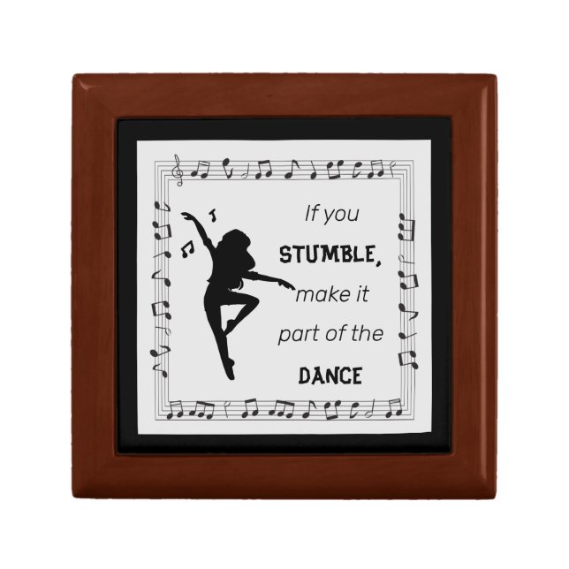 Dance Lover Inspirational Quote with Musical Notes Gift Box (Front)