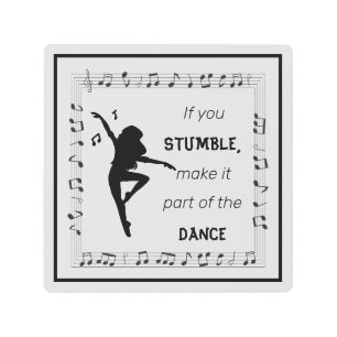 Dance Lover Inspirational Quote with Musical Notes Metal Print