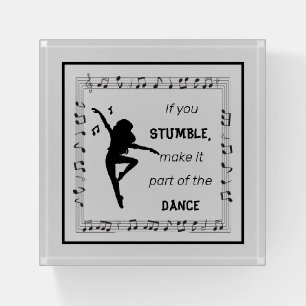 Dance Lover Inspirational Quote with Musical Notes Paperweight