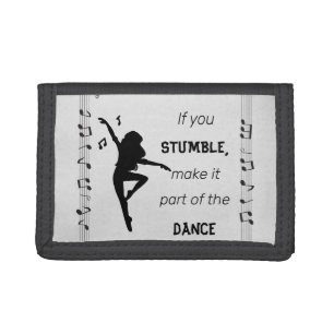 Dance Lover Inspirational Quote with Musical Notes Tri-fold Wallet