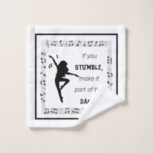 Dance Lover Inspirational Quote with Musical Notes Wash Cloth