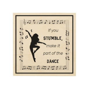Dance Lover Inspirational Quote with Musical Notes Wood Wall Art