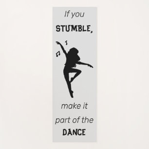 Dance Lover Inspirational Quote with Musical Notes Yoga Mat