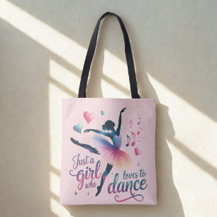 Dance Lover Pink Shoulder Tote Bag