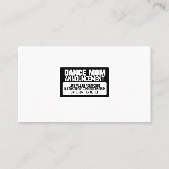 Dance Mom Announcement (Front)