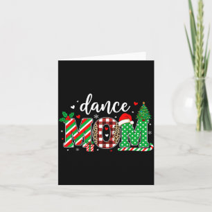 Dance Mom Christmas Buffalo Plaid Leopard Santa Ha Card