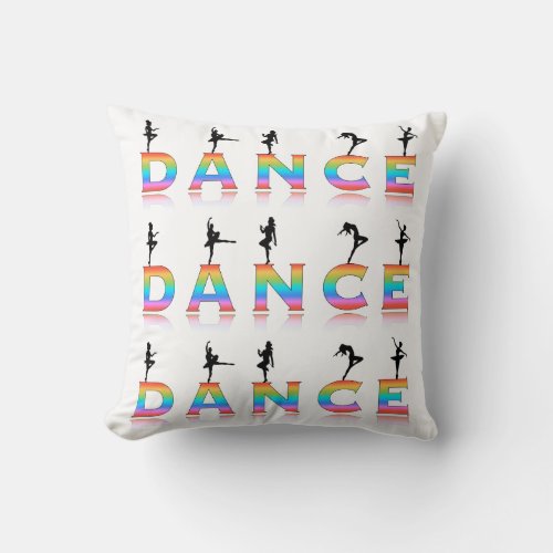 Dance multi_colored throw pillow