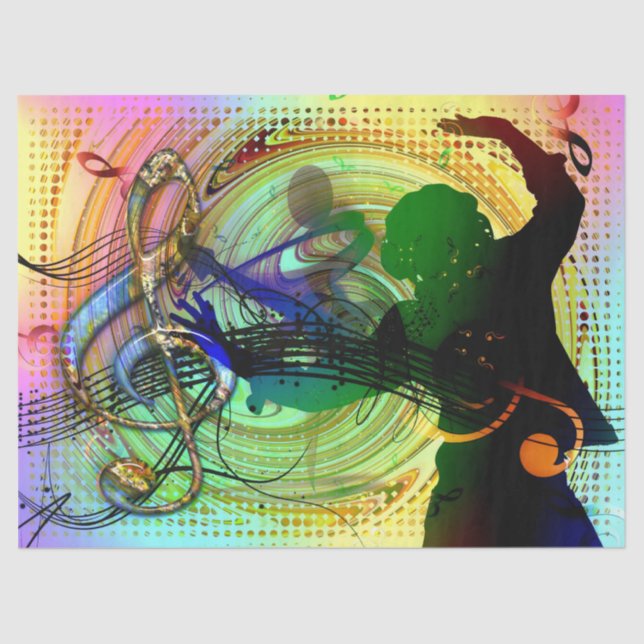 Dance Music Dancer Decoupage Tissue Paper (Front)