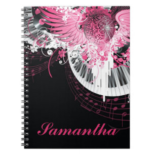 Dance Music Disco Ball Piano Music Spiral Notebook