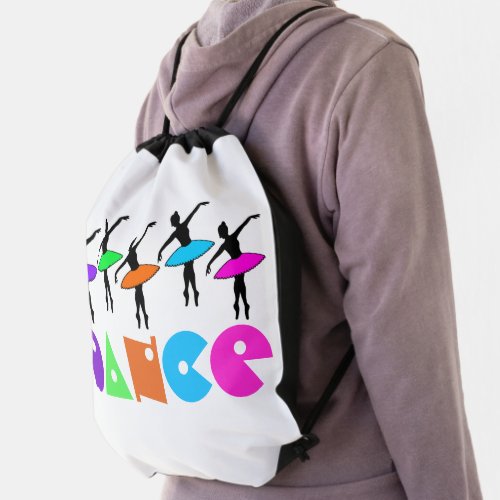 DANCE Neon Ballerinas Ballet Dancer Teacher Pointe Drawstring Bag