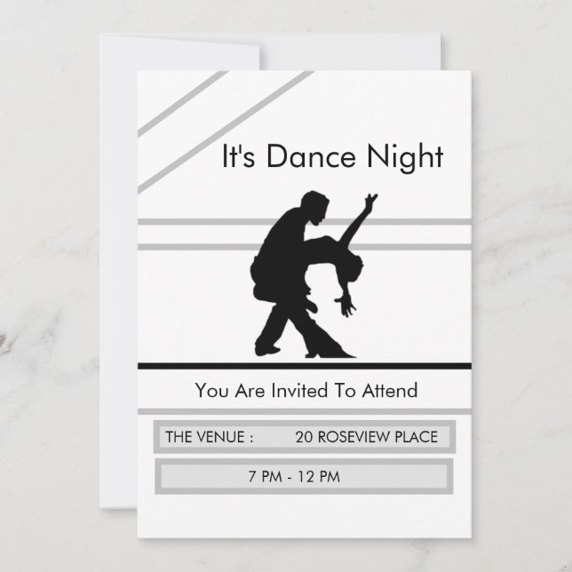 Dance Night Invitation Party Competition Invite (Front)