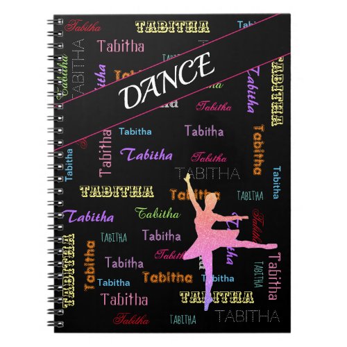 Dance Notebook with Personalized Name All Over 