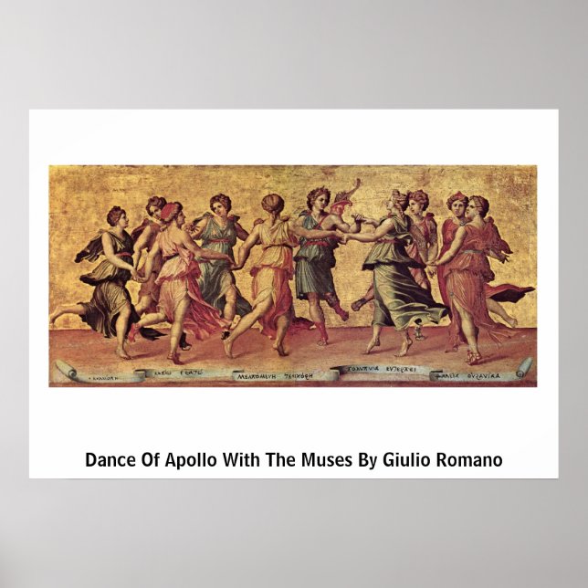 Dance Of Apollo With The Muses By Giulio Romano Poster (Front)