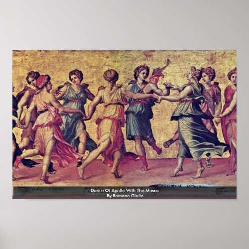 Dance Of Apollo With The Muses By Romano Giulio Poster