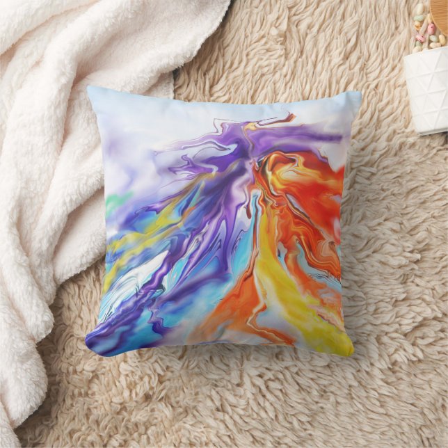 Dance of Colors Throw  Pillow (Blanket)