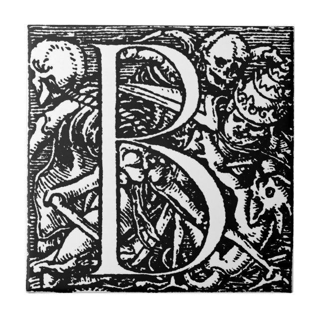 Dance of Death Alphabet letter B tile (Front)