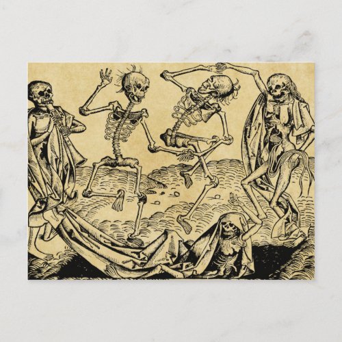 Dance Of Death By Michael Wolgemut 1493 Postcard