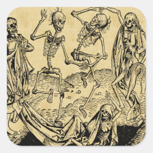 Dance Of Death By Michael Wolgemut 1493 Square Sticker
