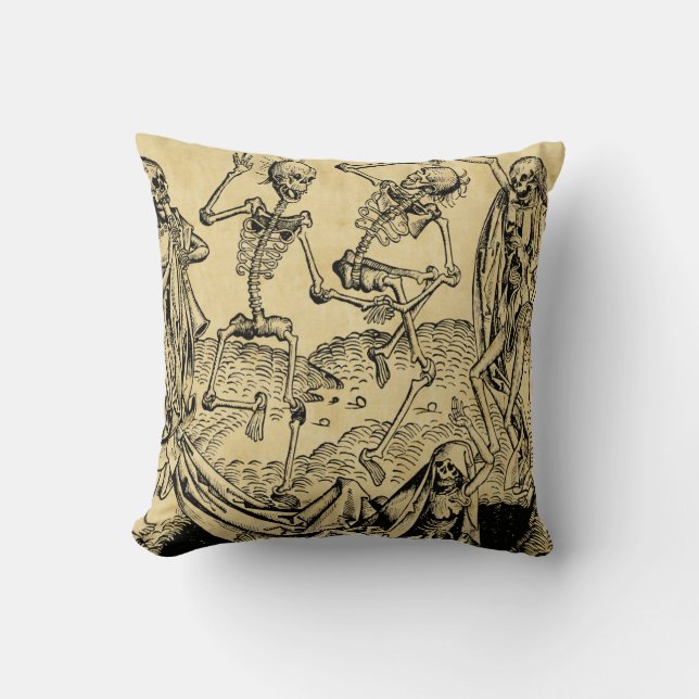 Dance Of Death By Michael Wolgemut 1493 Throw Pillow (Front)