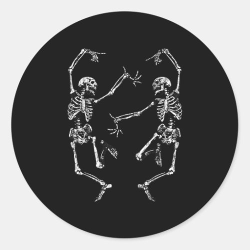 Dance of Death Macabre Skeleton Skull Halloween Classic Round Sticker