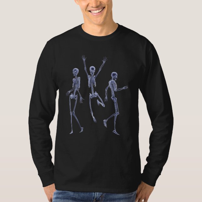Dance Of Death Macabre Skeleton Skull Spooky Hallo T-Shirt (Front)